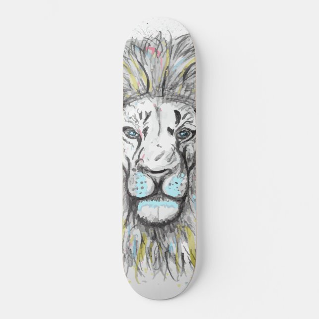 Coole, handgezeichnete Skizze und Aquarellfarben Skateboard (Vorderseite)