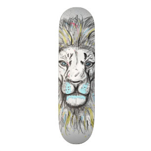 Coole, handgezeichnete Skizze und Aquarellfarben Skateboard