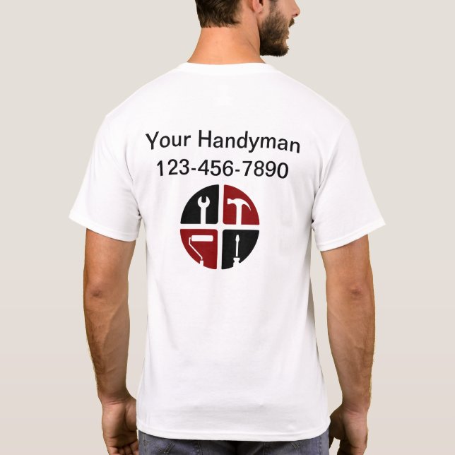 Coole Handyman-Logo-Field-Work-Shirts T-Shirt (Rückseite)