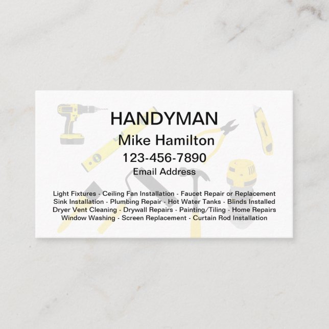 Coole Handyman-Visitenkarten Visitenkarte (Vorderseite)