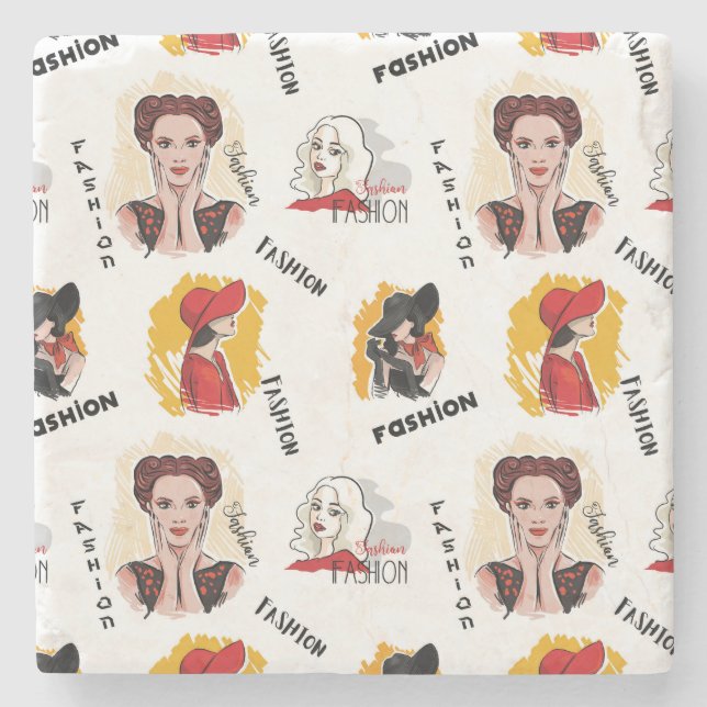 Coole Handzeichnungen für Frauenmode Steinuntersetzer (Vorderseite)