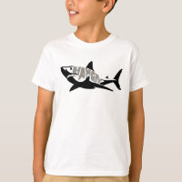 Coole Hangry Haifisch-Silhouette u. Text-Schwarzes