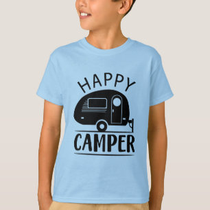 coole Happy Camping Wortart-Jungs T-Shirt