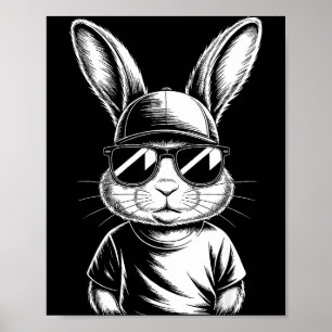 Coole Hasen Gesicht Retro Sonnenbrille Ostertag Ju Poster