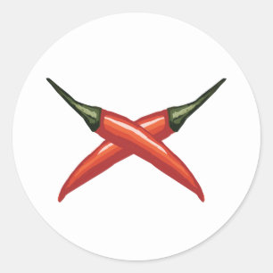 Coole heiße Paprikaschoten Runder Aufkleber