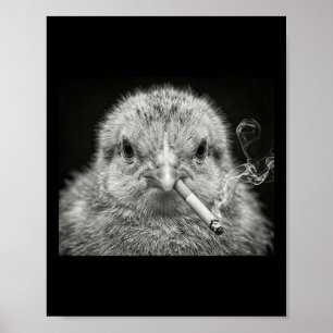 Coole Henne raucht Zigarette Foto Kunst Lustig Von Poster