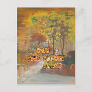 Coole Herbstsaison Vintage Kunst drucken Postkarte