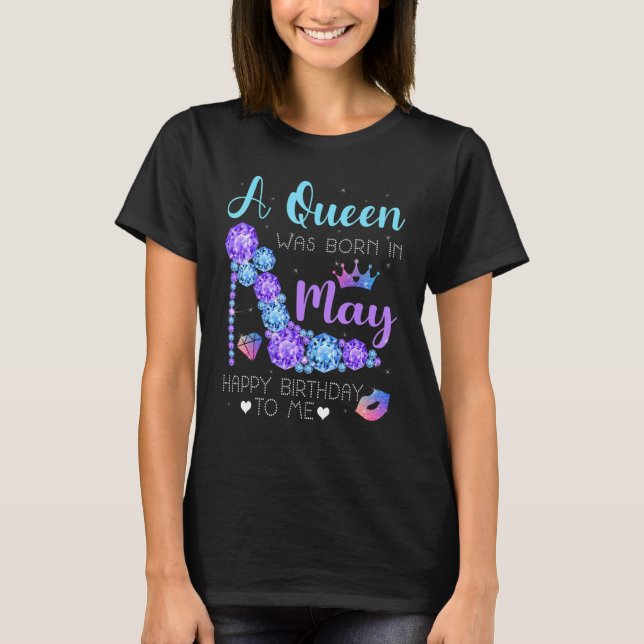 Coole High Heel Girl Frauen Eine Königin war Gebor T-Shirt (Vorderseite)