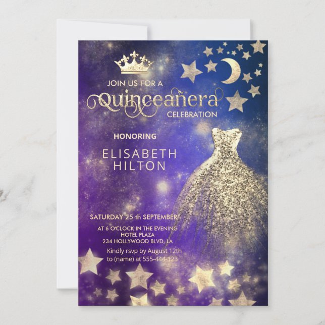 Coole Himmelskleidsterne Einladung (Vorderseite)