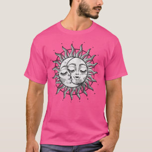 Coole Himmlische Sonne und Halbmond Astronomie Ast T-Shirt