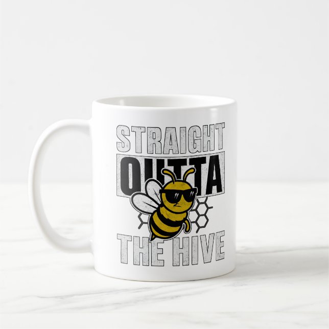 Coole Hip Hop Bee Grafik Kaffeetasse (Links)
