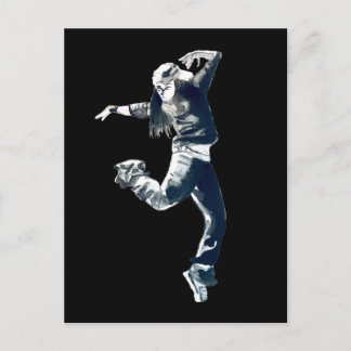 Coole Hip Hop Dancer Girl Illustration Postkarte