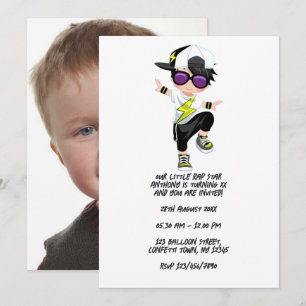 Coole Hip-Hop-Rap-Jungen-Breakdancer-Geburtstagsfe Einladung