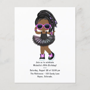 Coole Hip Hop Rap Tutu Mädchen Geburtstagsfeier Flyer