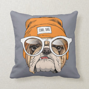 Coole Hipster-Bulldogge Kissen
