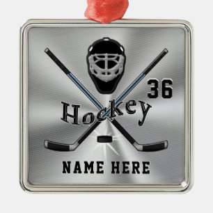 Coole Hockey-Geschenk-personalisierte Ornament Aus Metall