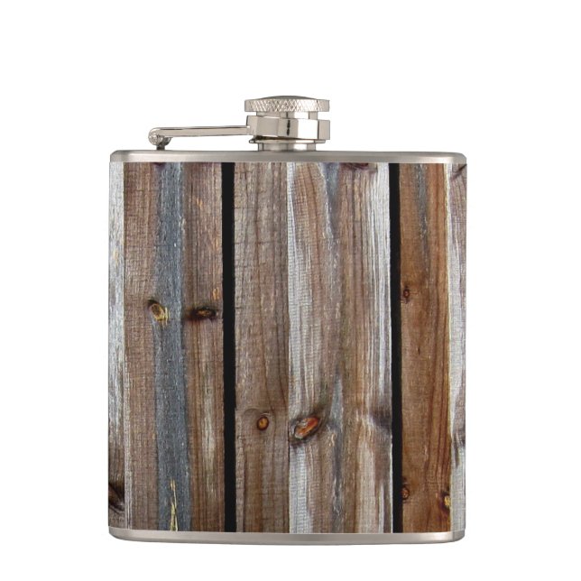 Coole Holzstruktur Flachmann (Vorderseite)
