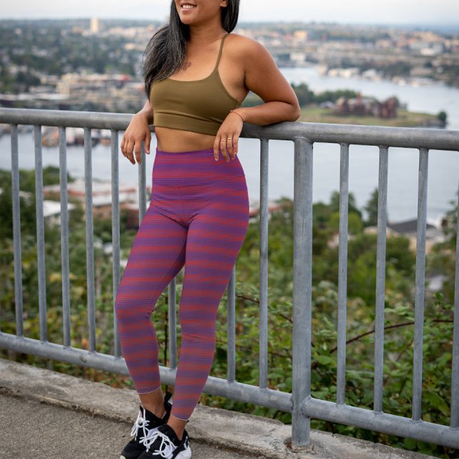 Coole, horizontale, rote Streifen Leggings (Von Creator hochgeladen)