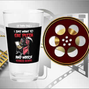 coole Horror-Filme Pizza Wortart Glas