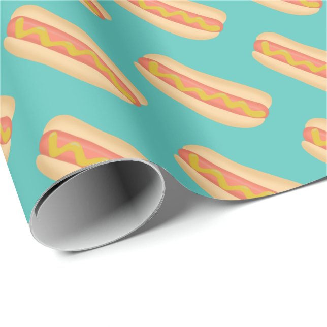 Coole Hot-dogs Geschenkpapier (Rolleneckpunkt)