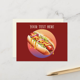 Coole Hotdog-Anbieter fügen eine Nachricht hinzu Postkarte