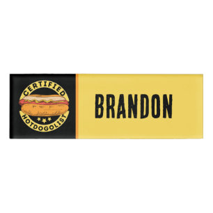 Coole Hotdog-Anbieter oder Unternehmen Namenschild