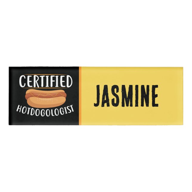 Coole Hotdog-Anbieter oder Unternehmen Namenschild (Vorderseite)