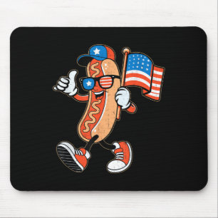 Coole Hotdog-Sonnenbrillen mit amerikanischer Flag Mousepad