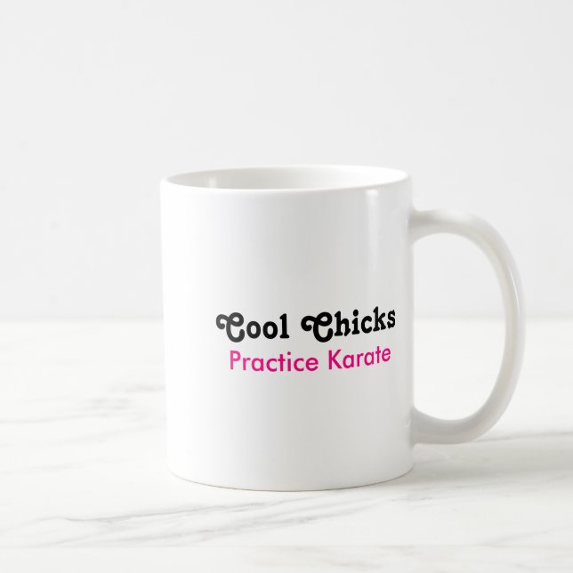 Coole Hühner üben Karate T-Shirt  Kaffeetasse (Rechts)