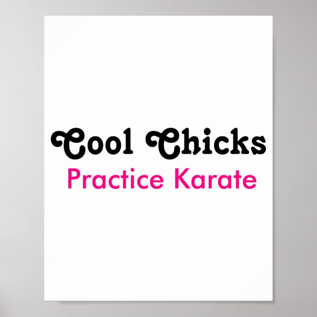 Coole Hühner üben Karate T-Shirt  Poster (Vorne)