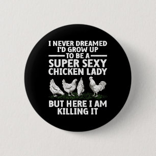 Coole Hühnerdamen-Kunst für Frauen Mutterhenne Her Button