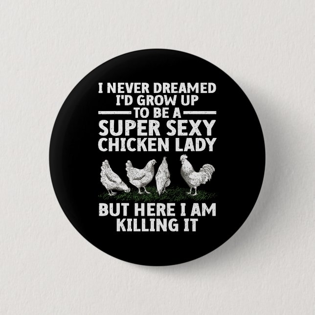 Coole Hühnerdamen-Kunst für Frauen Mutterhenne Her Button (Vorderseite)