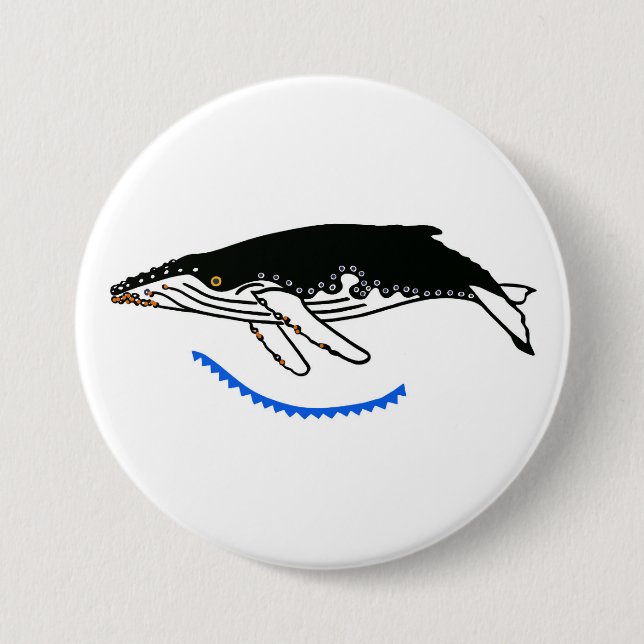 Coole Humpback WHALE Wildlife - Natur - Button (Vorderseite)