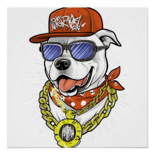 Coole Hund Grafik Unisex Ultra Baumwoll T-Shirt - Poster