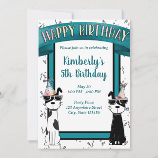 Coole Hunde Alles Gute zum Geburtstag Einladung