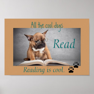 Coole Hunde lesen Literaturplakat Poster