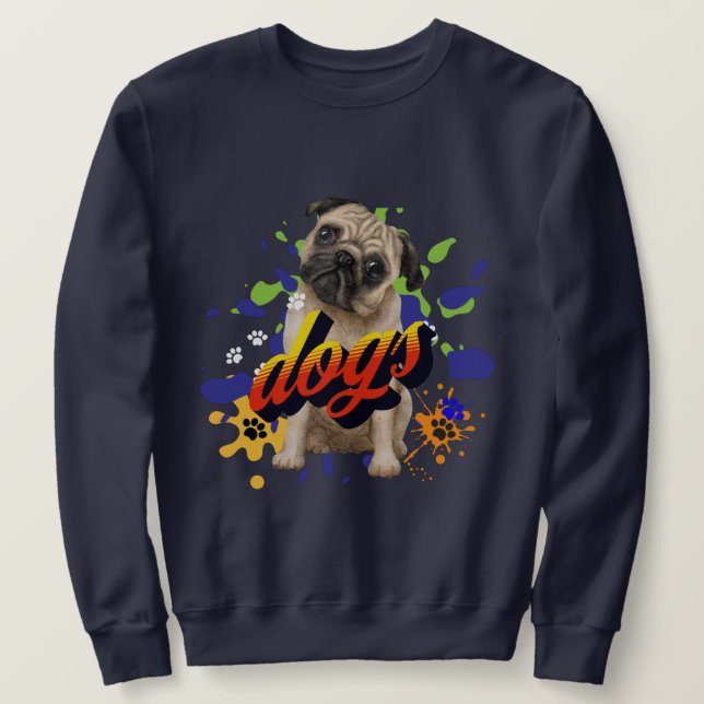 Coole Hunde sind dunkelgrau für ihn Sweatshirt (Design vorne)