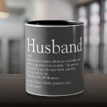 Coole Husband Definition Modernes Grau Zweifarbige Tasse<br><div class="desc">Personalisieren Sie für Ihren besonderen Ehemann ein einzigartiges Geschenk für Geburtstage, Jahrestage, Hochzeiten, Weihnachten oder jeden Tag, den Sie gewollt haben, um zu zeigen, wie viel er Ihnen bedeutet. Eine perfekte Art, ihm zu zeigen, wie phantastisch er jeden Tag ist. Sie können den Hintergrund sogar an ihre Lieblingsfarbe anpassen. Entwickelt...</div>
