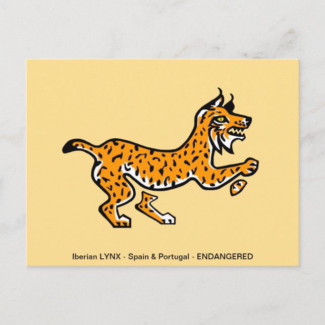 Coole Iberische LYNX- gefährdete Tiere - Wildtiere Postkarte (Vorderseite)