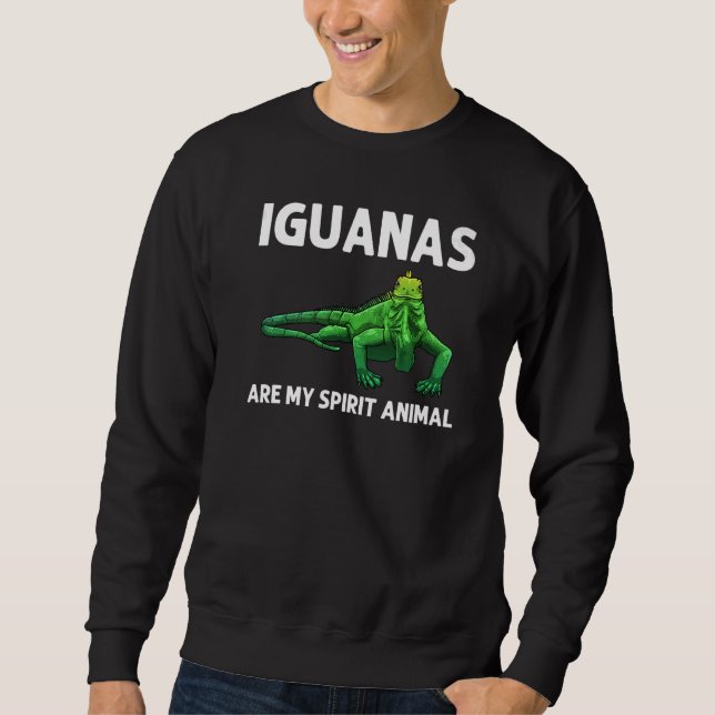 Coole Iguana für Männer Lizard Reptile Herpetol Sweatshirt (Vorderseite)