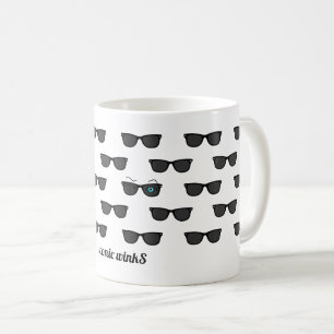 Coole ikonische winkS Schwarze Sonnenbrille Muster Kaffeetasse