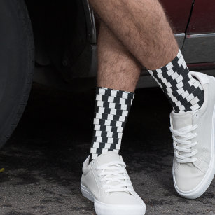 Coole Illusion eines gekreuzten Musters in Schwarz Socken
