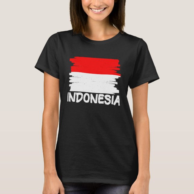Coole indonesische Flagge T-Shirt (Vorderseite)
