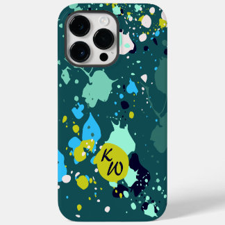 Coole Initialen für den grünen Spritzer iPhone 14 Pro Max Hülle