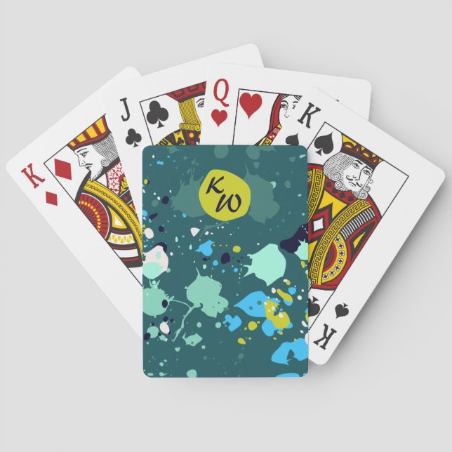 Coole Initialen für den grünen Spritzer Spielkarten (Rückseite)