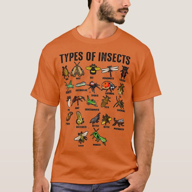 Coole Insektenarten Funny Bug Collector Gift T-Shirt (Vorderseite)