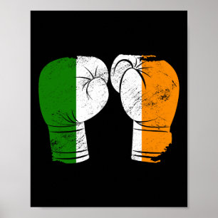 Coole Irland-Flagge Vintage-Irische-Flagge-Boxhand Poster