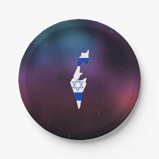 Coole Israel-Flaggen-Karte Pappteller (Vorderseite)