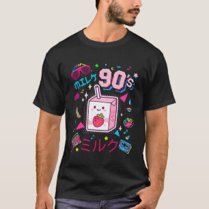 Coole japanische 90er Jahre Milk Shake Music Illus T-Shirt