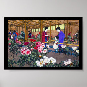Coole japanische Blumengarten-Szene Poster